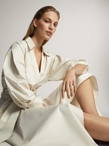 Abito lungo <span class=keywords><strong>in</strong></span> <span class=keywords><strong>raso</strong></span> a <span class=keywords><strong>maniche</strong></span> <span class=keywords><strong>lunghe</strong></span> per ufficio di nuova concezione - Product Image 3