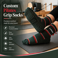 Chaussettes de yoga et de Pilates personnalisées - Votre logo/couleur/prise de force. Silicone antidérapant de qualité supérieure, coton respirant, séchage rapide, écologique, imprimé animal.