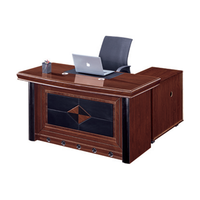 Bureau de direction moderne extensible en forme de L avec panneau en bois