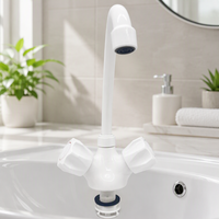 Robinet de salle de bain moderne en plastique à double poignée et à un seul trou, à poser sur le plan