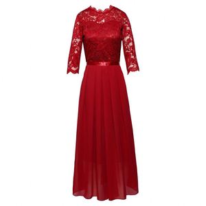 Robe de soirée élégante et décontractée pour femme, coupe crayon ajustée, avec laçage au dos, nouvelle mode, longueur ras du sol, en mousseline, style A-line, pour demoiselle d'honneur - Product Image 2