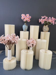 Gấp trụ cột bệ hộp Bánh Cưới Chủ đứng giấy hình trụ tráng miệng Bảng hiển thị kệ - Product Image 4