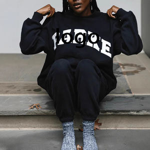 Sudadera de Manga Larga con Cuello Redondo para Mujer, Nueva Colección de Invierno, Bordado de Letras Personalizado, Resistente a las Arrugas, Capa Base sin Capucha - Product Image 3