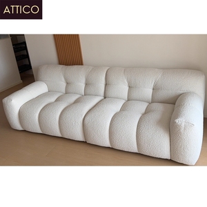 Stile <span class=keywords><strong>moderno</strong></span> Nordic Loop Bubble Beige bouclé divano Set 3-4 posti soggiorno mobili per Villa o laboratorio di Interior Design - Product Image 2