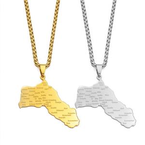 Collar Minimalista de Oro Antideslustre, Collar con Colgante de Mapa de Kurdistán en Acero Inoxidable 18K Real para Mujeres, Hombres y Niñas - Product Image 1