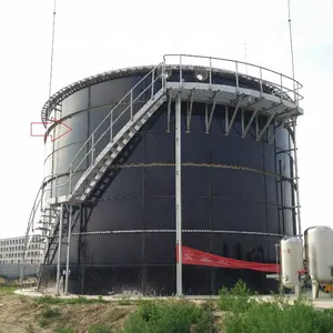 Réservoir de traitement des eaux usées de l'industrie de l'huile de palme de marque WS, verre fondu dans un réservoir de stockage en acier avec revêtement émaillé