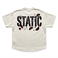 Camiseta Oversize de Hombros Caídos y Corte Cuadrado con Gráfico Personalizado, Efecto Desgastado, 280GSM Algodón con Estampado Puff para Estilo Punk Urbano