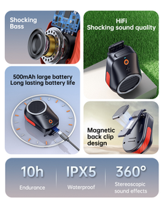 Haut-parleur BT sans fil portable extérieur portable étanche mains libres son Hifi de haute qualité avec veste à pince et aimant - Product Image 5