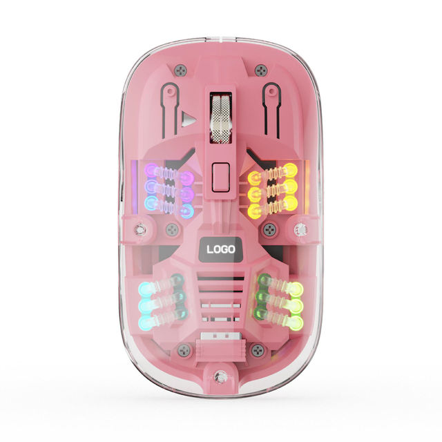 Rechargeable Cute Transparent Wireless Dual-Mode Business Travel Ergonomic Silent Computer Mouse for Home Office Wireless Mouse