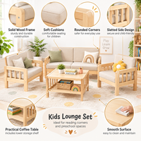 Canapé pour enfants en bois, mobilier Montessori pour la maternelle, la garderie, la salle de classe, la salle de jeux pour tout-petits, la crèche