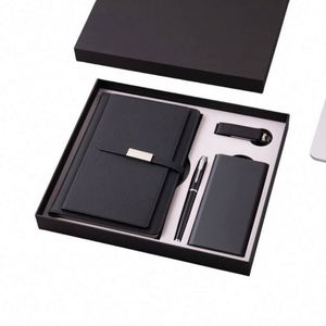 High Quality 16G USB Power Bank Notebook Set A5 Size Personalized Logo PU Cover High-End Leather Material Hardcover Loose-<b>Leaf</b> - Product Image 1