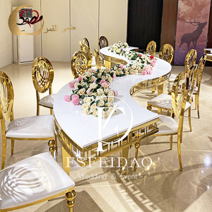Golden Stackable Stainless Steel Throne Wedding Dining <b>Chair</b> with PU Leather and Modern Design for Outdoor Apartment Kitchen Use - Product Image 6