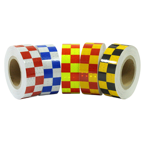 Cinta <span class=keywords><strong>reflectante</strong></span> a cuadros infrarroja de marcado de alta visibilidad, impresión de pantalla, vehículos traseros rojos/blancos, comprobador de PVC <span class=keywords><strong>reflectante</strong></span> - Product Image 1