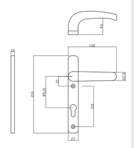 Juego de cerradura de mortaja de buena seguridad directa de fábrica, cilindro de cerradura de perfil europeo abierto doble con manija de llaves de ordenador, cerradura de puerta - Product Image 5