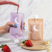Pochettes souples personnalisées de qualité supérieure avec bec verseur pour liquides alimentaires (100 ml, 200 ml) – Idéales pour jus de fruits, gelées, boissons et aliments pour bébés