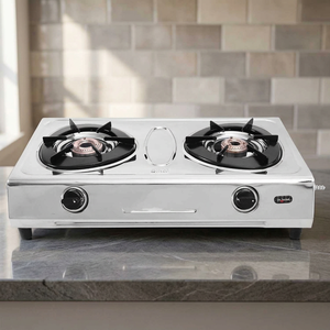 Quemador de gas de dos fuegos de acero inoxidable al por mayor con diseño compacto para cocinas domésticas y encimeras de cerámica B2B India - Product Image 1