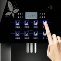 Commerciële automatische espresso koffiemachine, warme en koude drankenautomaat, drie smaken koffie, verstelbaar kopvolume