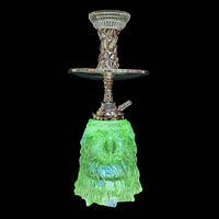 Fourniture d'usine directement arabe Shisha cristal tête d'aigle style lumineux artisanat résine narguilé Shisha fumer Pot avec lumière LED