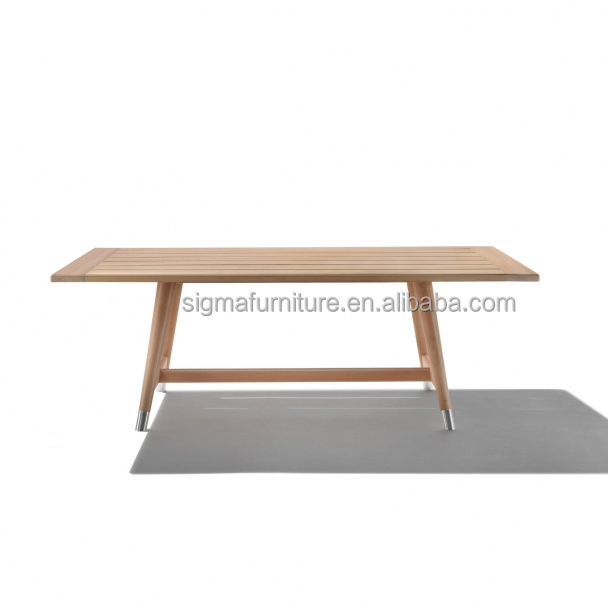 Modern Furniture Dining Series Rectangular Patio Outdoor Use Dining Area Solid Teak Wood Dining Table