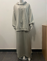Yibaoli Fabricant 8 Couleurs Dubaï Turquie Style Musulman Femmes Modestes Ensemble 2 pièces Haut avec Jupe pour Femmes