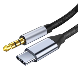 <span class=keywords><strong>Adaptador</strong></span> <span class=keywords><strong>de</strong></span> Cable Trenzado <span class=keywords><strong>de</strong></span> Nailon USB-C a Jack Macho <span class=keywords><strong>de</strong></span> 3.5mm, Estéreo, <span class=keywords><strong>para</strong></span> Auriculares, Altavoces y Micrófono, <span class=keywords><strong>para</strong></span> <span class=keywords><strong>iPhone</strong></span> 15/16/17 - Product Image 1