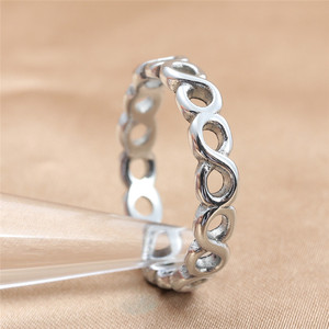 Bague chaîne creuse en acier titane pour homme, style rétro géométrique argenté, bijou de mode, cadeau 24069 - Product Image 3