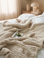 Couverture en chenille douce tricotée de qualité supérieure, plaid épais tricoté à la main, literie et décoration intérieure, style tendance, vente en gros directe usine