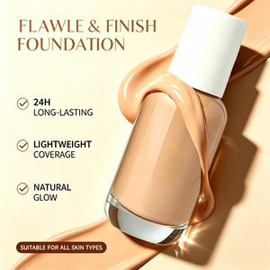 OEM Private Label Soft Matte Flawless Liquid <b>Foundation</b> High Pigment Full Coverage Makeup Base Custom Logo & Packaging Wholesale - Product Image 4