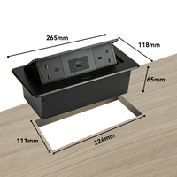 Prise de courant escamotable avec prise britannique, prise de bureau encastrée, prise de courant de table 20W avec USB Type C à charge rapide pour le bureau