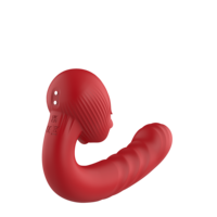 Vibrateur télescopique Rose Brand, jouet sexuel pour adultes, langue vibrante, base en caoutchouc, rechargeable par USB, étanche, 9 fréquences