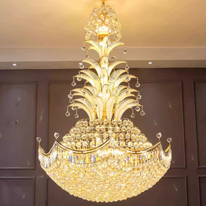 Hoàng Gia Sang Trọng Phong Cách Lớn Ánh Sáng Pha Lê K9 Pha Lê Asfour Mặt Dây Chuyền Pha Lê Đèn Cho Khách Sạn Tùy Chỉnh Trang Trí Vàng Treo Ánh Sáng - Product Image 1