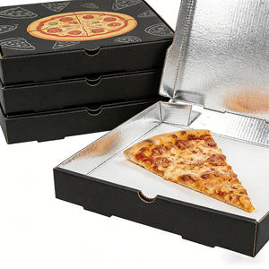 Caja de pizza aislada a prueba de fugas con diseño de logotipo personalizado impreso, tamaño 9, 10, 12, 14 pulgadas, forro resistente al calor, apilable. - Product Image 2