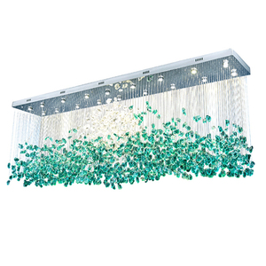 Tùy Biến Chuyên Nghiệp Tinh Thể Hiện Đại Đá Cẩm Thạch Đá Mặt Dây Chuyền Đèn Trần Sang Trọng Lớn Dự Án Khách Sạn <span class=keywords><strong>LED</strong></span> Đèn Chùm Ánh Sáng - Product Image 2