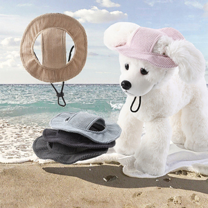 Cappello da Sole per Cani Petop Factory in Corduroy Traspirante con Fori per le Orecchie e Cinturino Regolabile, Cappellino da Esterno per Cani di Piccola e Media Taglia - Product Image 2