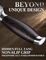 WILDMOK Cuchillos de Acero Inoxidable de 5 Pulgadas con Mango Negro Pakkawood Cuchillos de Cocina