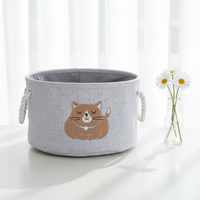 Panier de rangement en toile pour enfants, design moderne d'animaux de dessin animé, pliable, avec poignée, écologique, gain de place, grande capacité