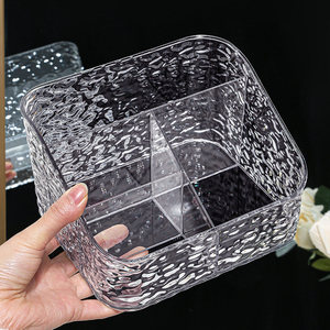 Acrylic Cosmetic Storage <b>Box</b> Water Ripple Design Large Capacity Desktop Organizer For <b>Makeup</b> Skincare Products - Product Image 4