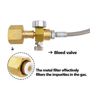 Estación de llenado de tanque externo de CO2, máquina para hacer agua con gas, kit de manguera trenzada de acero para W21.8-14 CGA320 - Product Image 5