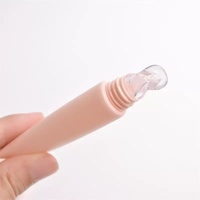 Tubes de brillant à lèvres à tête en cristal rose nu de luxe emballage de brillant à lèvres en plastique personnalisable conteneur de baume à lèvres écran à vis cosmétique