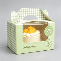 Kotak Kue Lipat Portabel Kecil Lucu Murah dengan Cetak Kustom, Kotak Kardus untuk Makanan dan Kue Kering, Kemasan Take Away