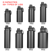 Bouteille d'Eau Isotherme Personnalisée Grande en Acier Inoxydable de 1,9 Litre (64 oz) pour Randonnée, Salle de Sport ou Usage Quotidien