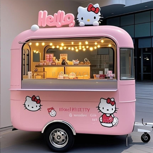 Camion de restauration multifonctionnel, boutique mobile commerciale pour thé au lait et café, chariot à snacks populaire à quatre roues - Product Image 3