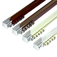 Rail de rideau le moins cher par mètre poids 150 g rail de rideau en aluminium usine de rail de rideau en aluminium blanc