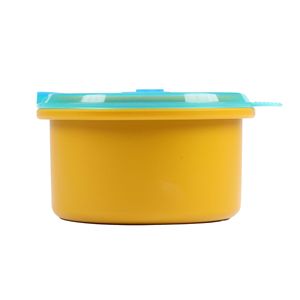 Silicone Lunch Box Round Three Compartment Food Grade Bento Box For Office Travel - Product Image 2