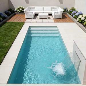 Villa Prefabricada de Fibra de Vidrio, Piscina Rectangular Premium Personalizada para Exteriores de Lujo - Product Image 3