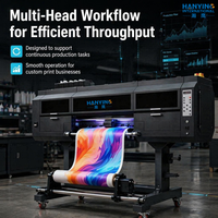 Imprimante DTF UV multicolore entièrement automatique HANYING 600 mm avec têtes d'impression I3200 pour la production d'étiquettes et de stickers de transfert sur cristal
