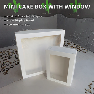 Factory Wholesale Paperboard Mini Cake Box with Gold Foil Printing Transparent Window Base & Lid for Bakery Cookie - Product Image 2