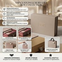Ensemble d'emballage de bijoux de luxe rose sur mesure, boîte rigide avec insert en velours et sac cadeau assorti