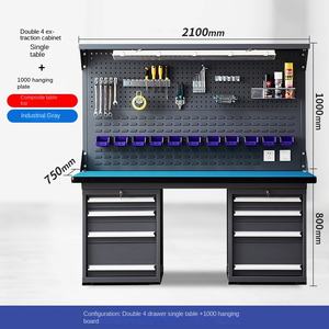Banc de travail industriel de haute qualité, antistatique, robuste, résistant à l'usure, super silencieux, capacité de 1000 kg, couleur grise - Product Image 5