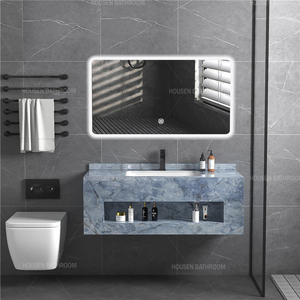 Boîte d'ouverture Top flottant marbre lavabo miroir roche dalle armoires élégant salle de bain vanités - Product Image 1